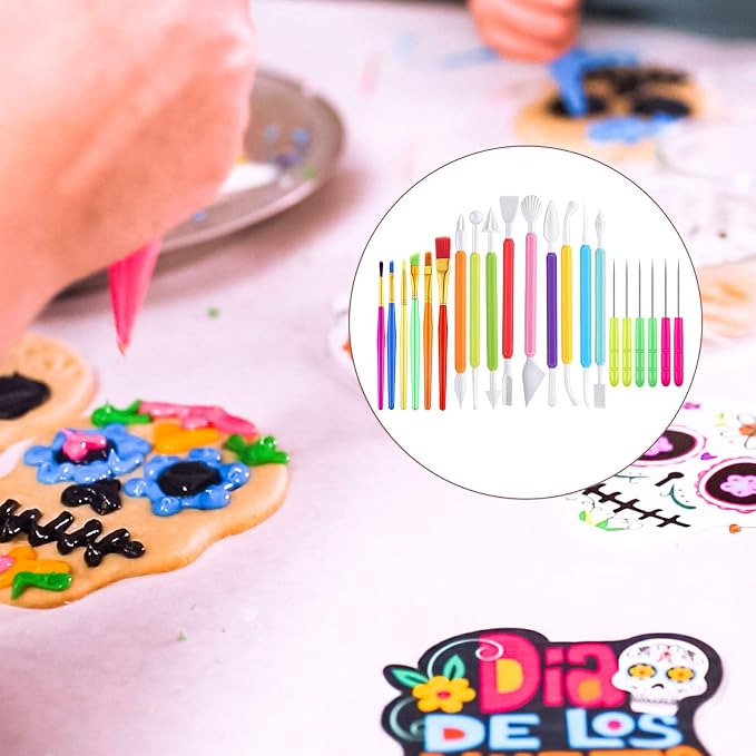 21 Pieces Cookie Decorating Tools Set Include Cake Decoration Brushes Sugar - Image 7