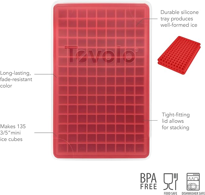 Tovolo Mini Ice Cube Tray with Lid Pack of 2 Small Ice Maker - Image 6