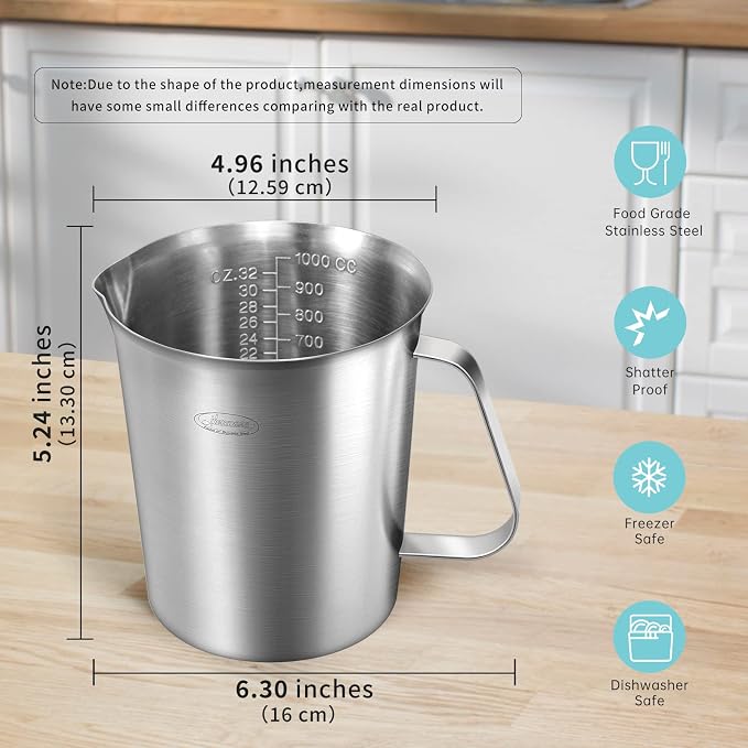 Measuring Cup, Newness Stainless Steel Measuring Cup - Image 4