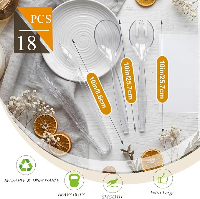 Mwellewm 18Pcs Serving Utensils, Large Disposable Serving Spoons - Image 5