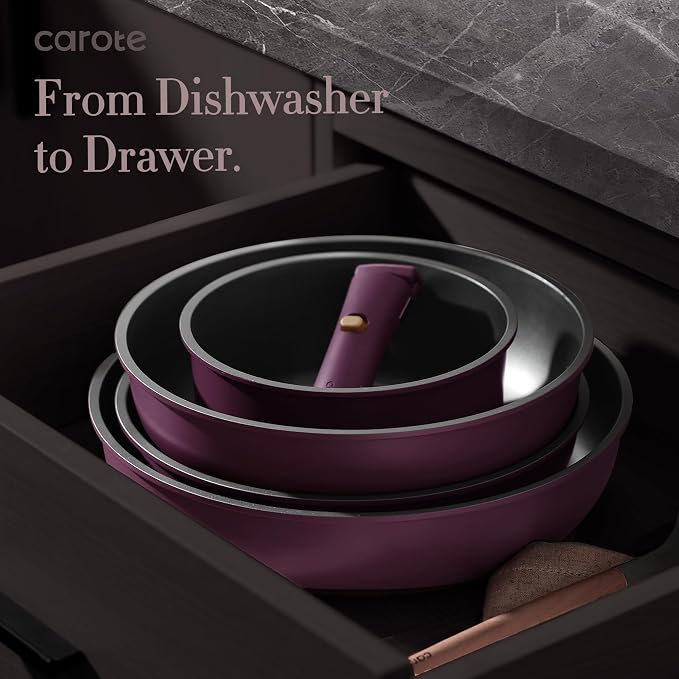 CAROTE 21pcs Pots and Pans Set, Nonstick Cookware Set Detachable Handle - Image 8