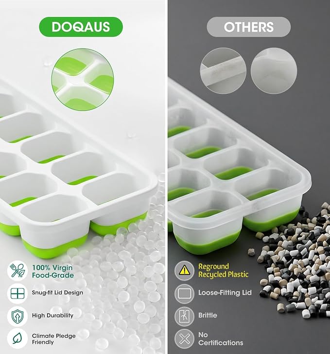 DOQAUS Ice Cube Tray with Lid and Bin - Image 2