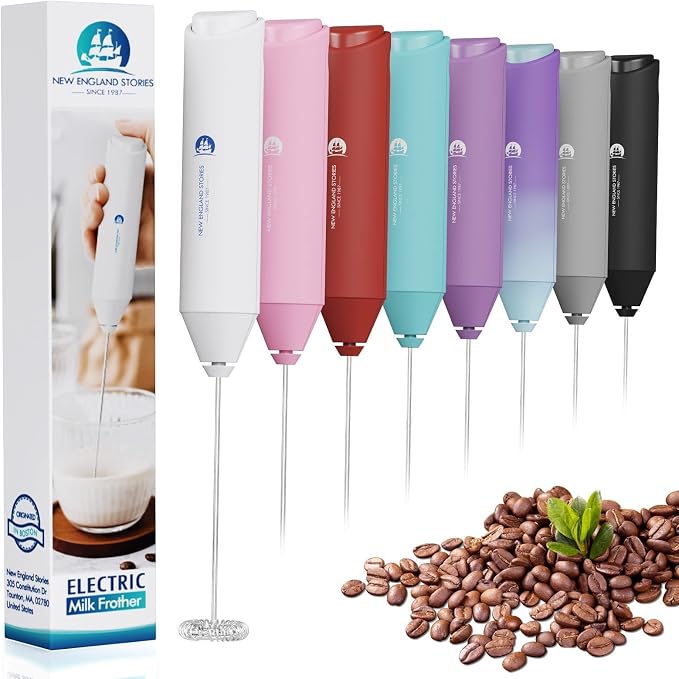 Powerful Milk Frother Handheld Foam Maker, Mini Whisk Drink Mixer by NewEnglandStories
