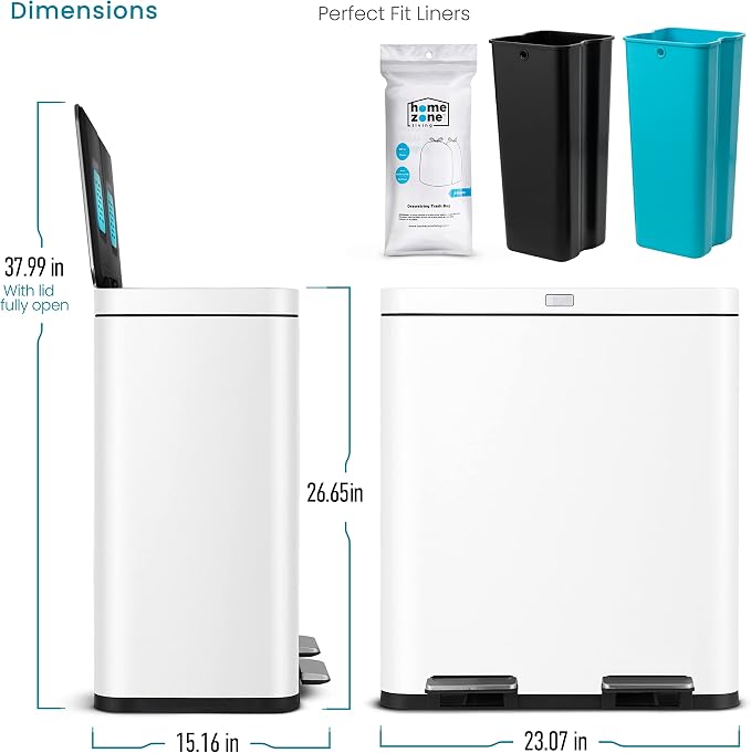 Home Zone Living 16 Gallon Kitchen Trash Can - Image 7