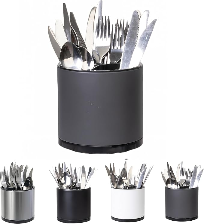 LIBODOUR Silverware Organizer Kitchen Utensil Holder 360°Rotating by ModernandFarmhouseUtensilHolder