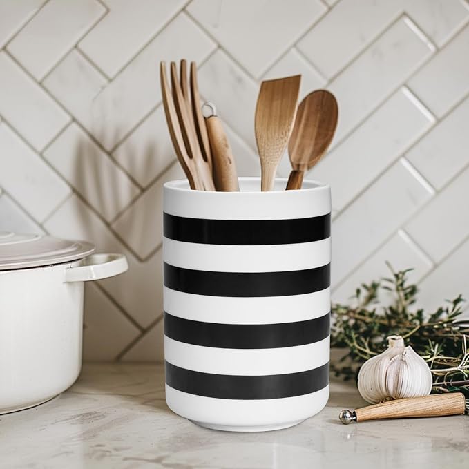 Sunddo Kitchen Utensil Holder, 6.7" Large Utensil Crock, Utensil Holder - Image 2