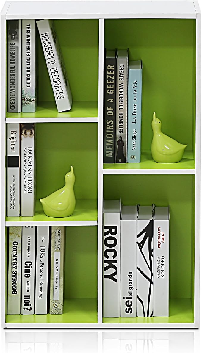 Furinno LUDER Book Shelf, 5-Cube Bookshelf, Reversible Bookcase, 9.4 x 19.5 x - Image 5