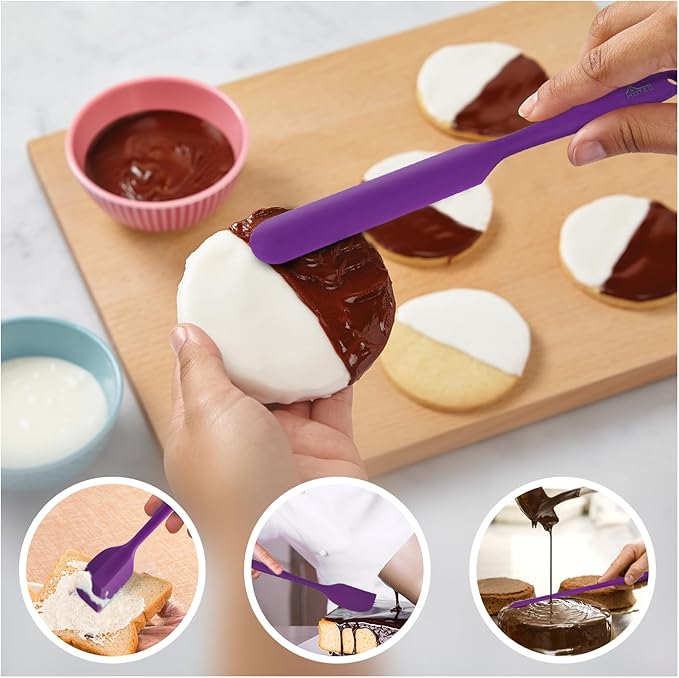HOTEC 600℉ Heat Resistant BPA-Free Silicone Rubber Spatula Set - Image 3