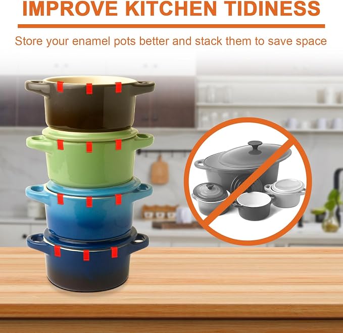 12pcs Dutch Oven Lid Protector Clips, Silicone Cookware Pan Protector Clips Pot - Image 4