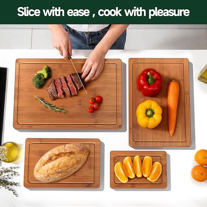 4-Piece Set Bamboo Cutting Board - Image 7