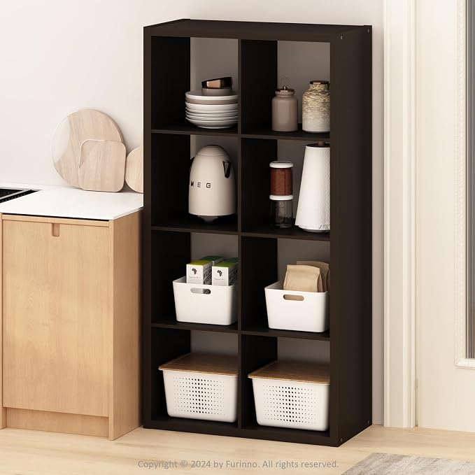 Furinno HERMITE Kitchen Island, 8-Cube Coffee Bar, Extra Thick Kitchen Storage - Image 2