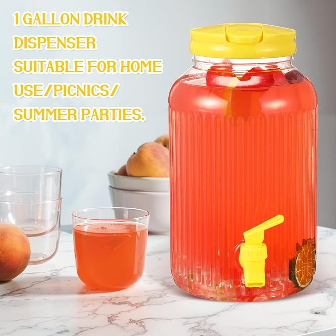 SiliFine 2 Pieces 1 Gallon Plastic Beverage Dispenser - Image 4
