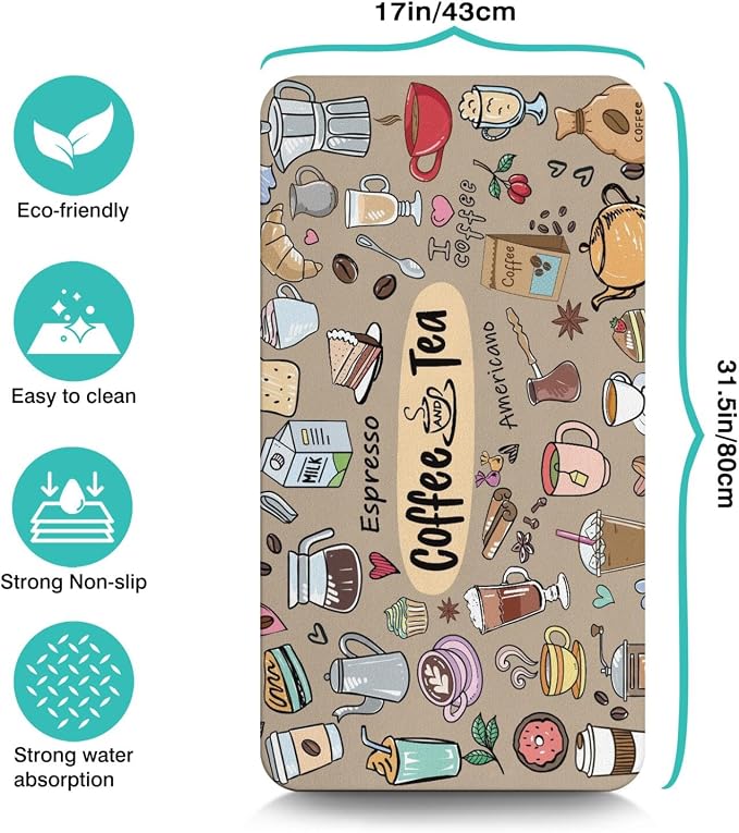 Coffee Mat 17inx31.5in, Coffee Bar Mat - Image 2