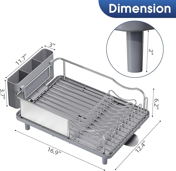 Urackify Stainless Steel Dish Drying Rack - Image 7