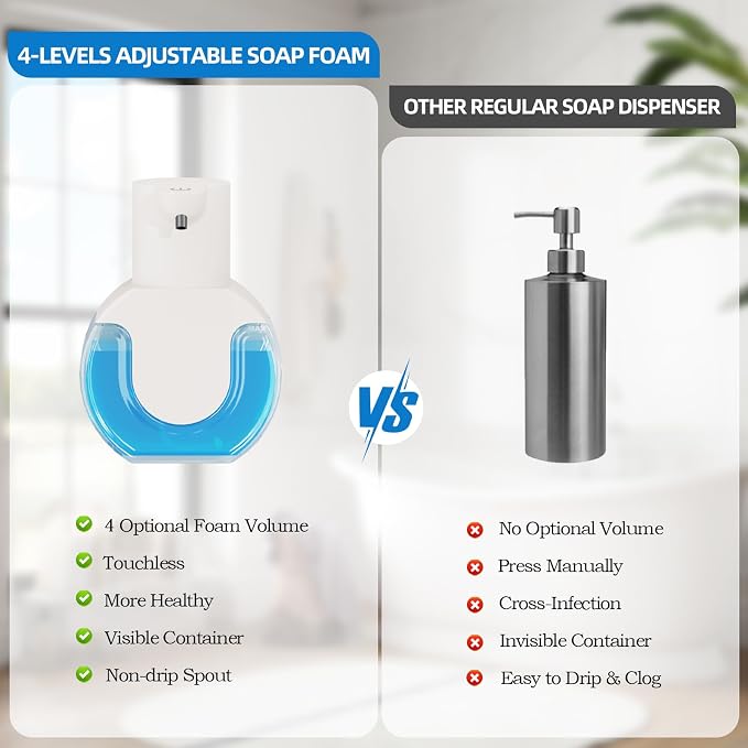 Automatic Soap Dispenser Touchless, Rechargeable Foaming Soap Dispenser - Image 6