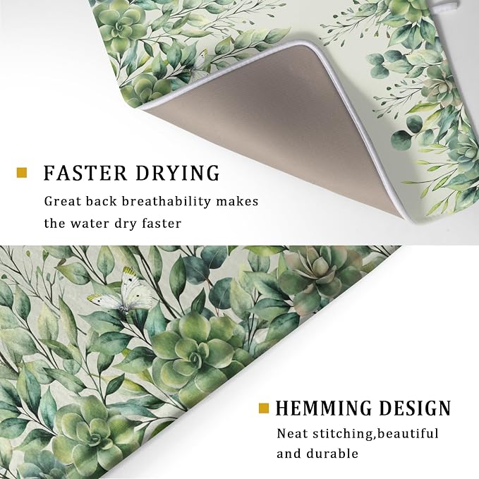 Giwawa Spring Summer Leaf Dish Drying Mat - Image 3