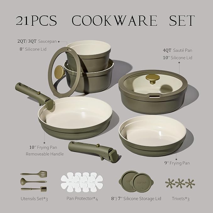 Carote 21pcs Ceramic Cookware Set - Image 2