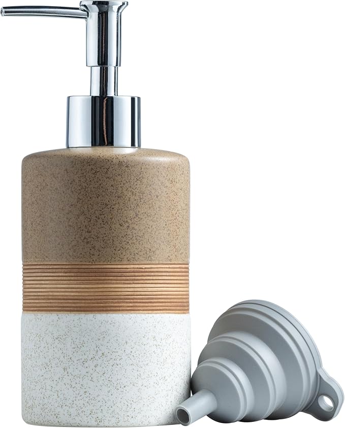 Ceramic Soap Dispenser Set for Hand Soap, Dish Soap, Conditioner, Includes by Cormomu