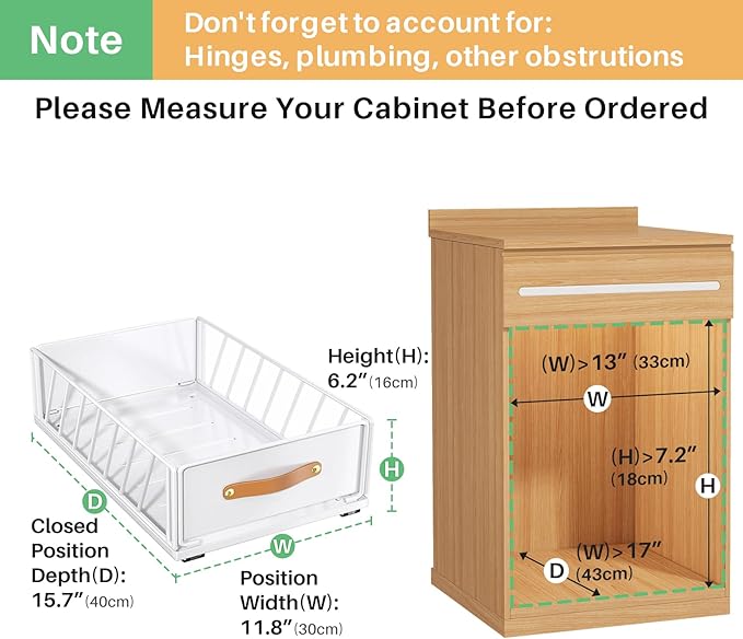 4Pack Pull out Cabinet Organizer, Heavy Duty Slide out Pantry Shelves Drawer - Image 2