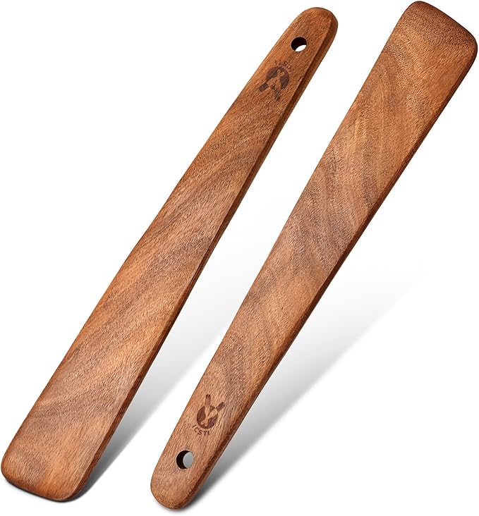 12 inch Teak Wooden Spatula for Cooking, Small Wood Flipper, Egg Scraper by Unknown