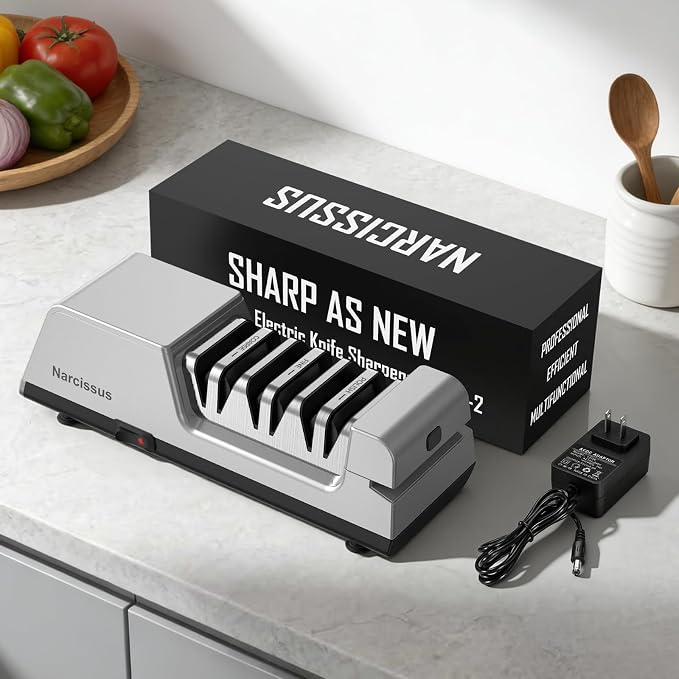 Narcissus Knife Sharpener, 3 Stages Diamond Electric Knife Sharpener - Image 8