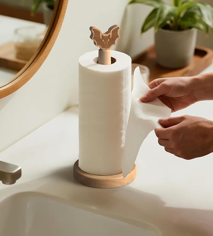 KitchLife Cute Wooden Paper Towel Holder Countertop - Image 8