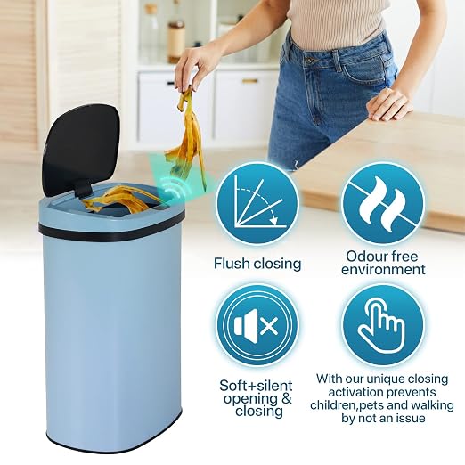 Dkeli Kitchen Trash Can for Bathroom Bedroom Home Office Automatic Touch Free - Image 4