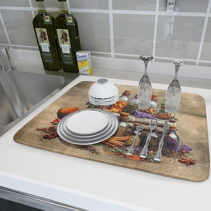 Herbs Kitchen Dish Drying Mat - Image 6