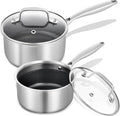 LOLYKITCH Hybrid Tri-Ply Stainless Steel Non-Stick Saucepan Set of 2, 1.5QT & by LolyKitch