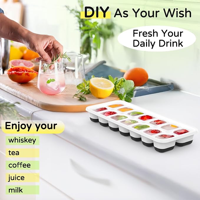 Ice Cube Tray 5 Pack, Stackable Silicone Ice Cube Trays - Image 6