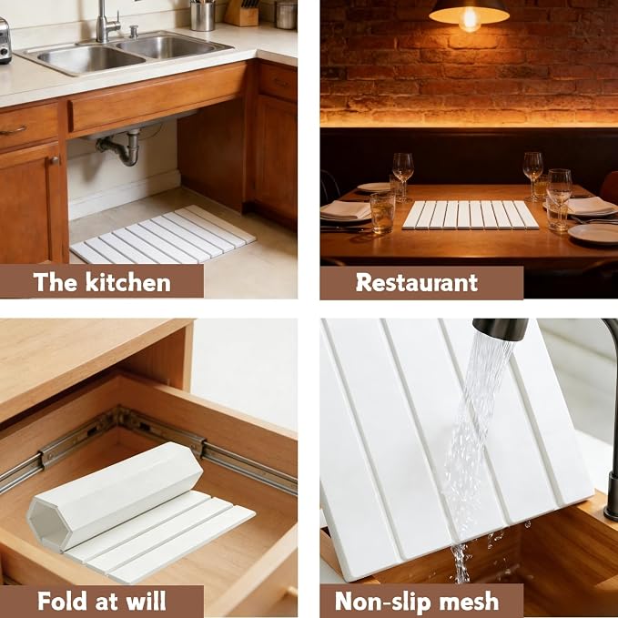 Dish Drying Mats, Large 24x16 Inch Diatomaceous Earth Drying Mat / - Image 7