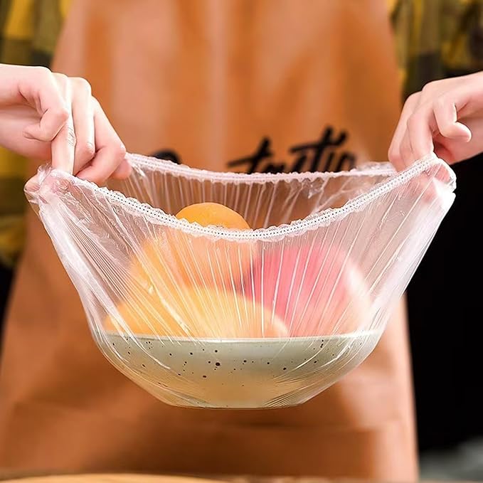 300PCS Elastic Food Covers Fresh Keeping Bags Disposable Stretchable Bowl - Image 3