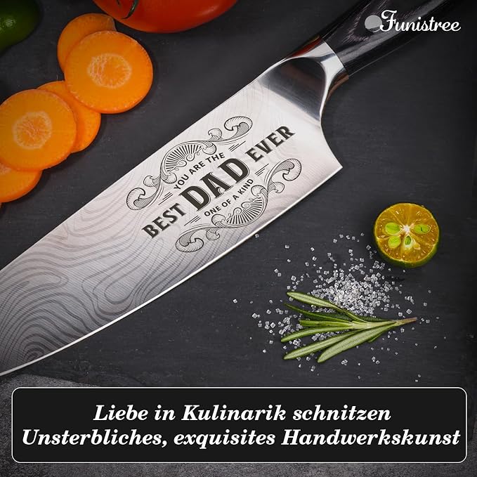 Funistree Dad Gifts from Daughter Wife Son, Best Dad Ever Kitchen Knife Gift Set - Image 4