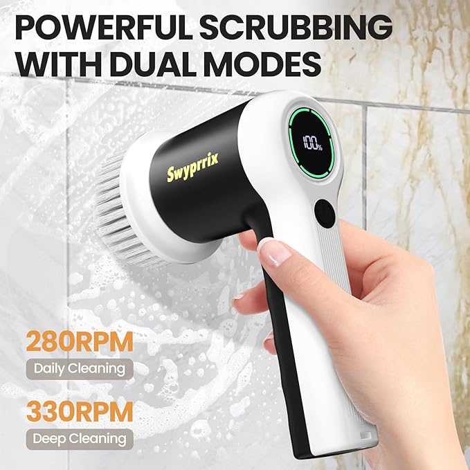 Electric Bathroom Cleaning Brush, Cordless Spin Scrubber Full Body Waterproof - Image 3