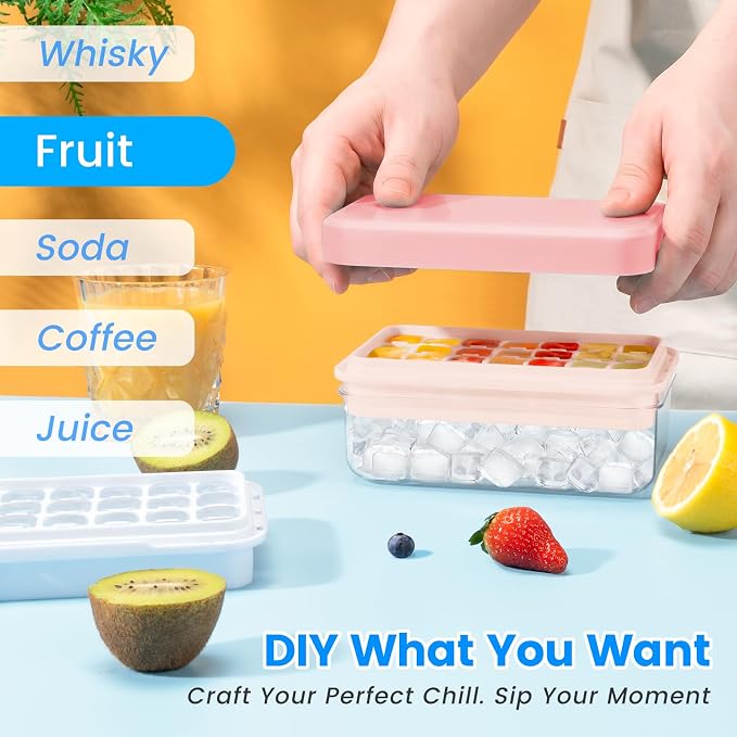 Ice Cube Tray with Lid and Bin, Ice Trays - Image 3