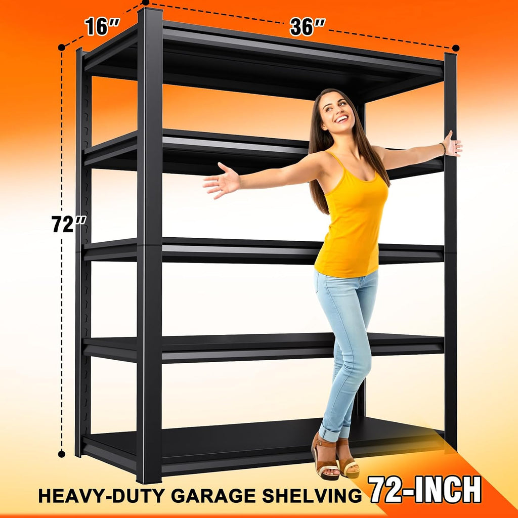 72''H 35''W Storage Shelves Garage Shelving,Adjustable Garage