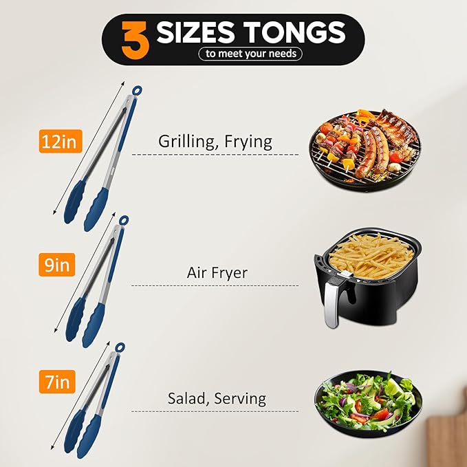 Kitchen Tongs, Stainless Steel Cooking Tongs - Image 3
