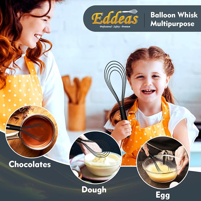 Flat Whisk, EDDEAS Silicone Gravy Whisk - Image 8