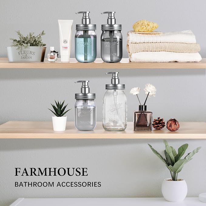 Amolliar Plastic Mason Jar Soap Dispenser - Image 5
