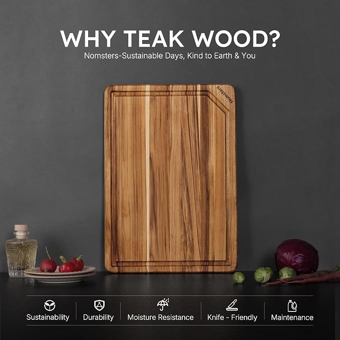 Teak Wood Cutting Board 17inch Wooden Chopping Board - Image 3