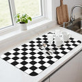 17" x 32" Checkered Dish Drying Mat by Unknown