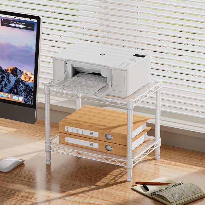 SINGAYE 2 Small Shelves Kitchen Storage Shelf Wire Shelving Unit Metal Shelf - Image 8