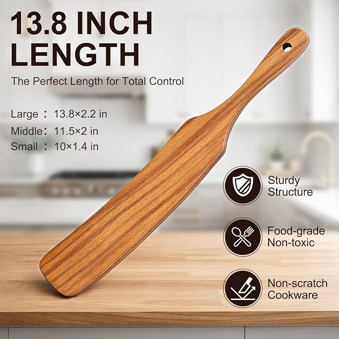 3 Pack Skinny Wooden Spurtle Set - Image 6