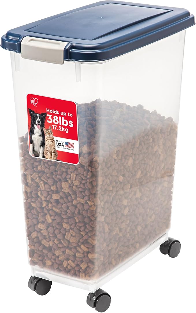 IRIS USA Dog Food Storage Container 38 lb, Airtight Large Pet Food Storage Bin by IRISUSA