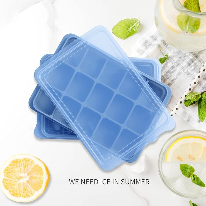 Ice Cube Trays Set of 2, Easy Release 15 Flexible Silicone Ice Cube Molds - Image 4