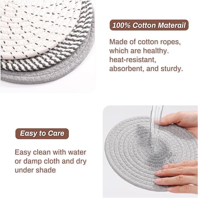 Billbotk 8'' Trivets Hot Dishes, Hot pots and Pans, 6 Heat Resistant Hot Pads - Image 3