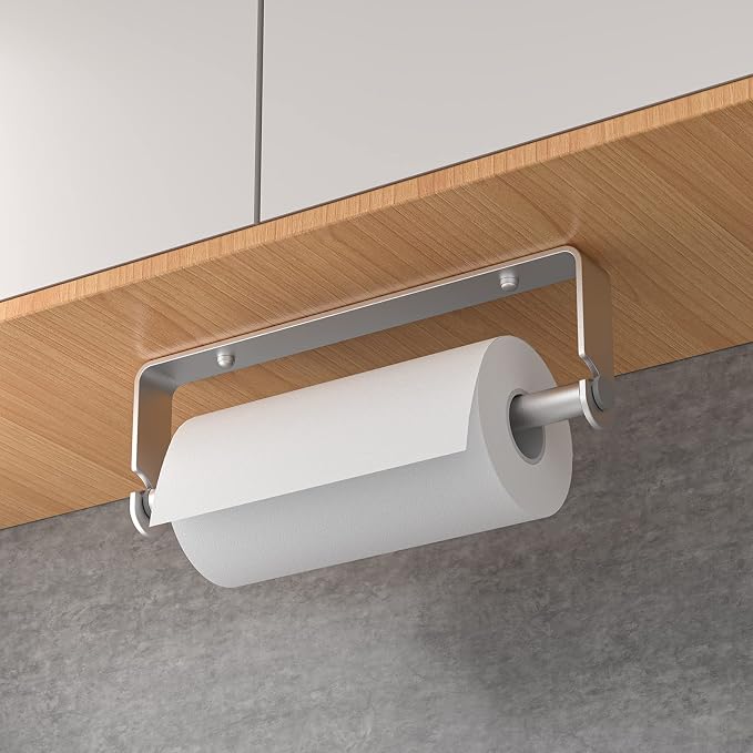 Under Cabinet Paper Towel Holder, Adhesive or Drill Mount Paper Towel Holder - Image 5