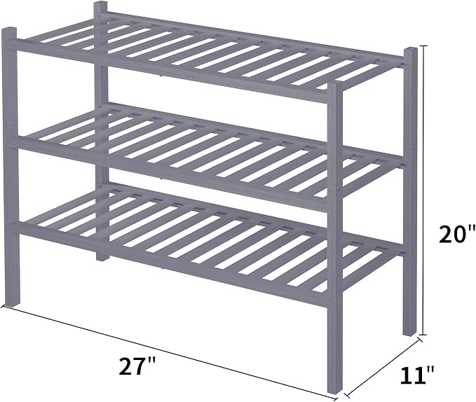 ROMGUAR CRAFT 3 Tier Bamboo Shoe Rack - Image 3