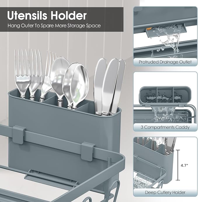 Urackify Dish Drying Rack for Kitchen Counter, Sink Dish Rack - Image 7