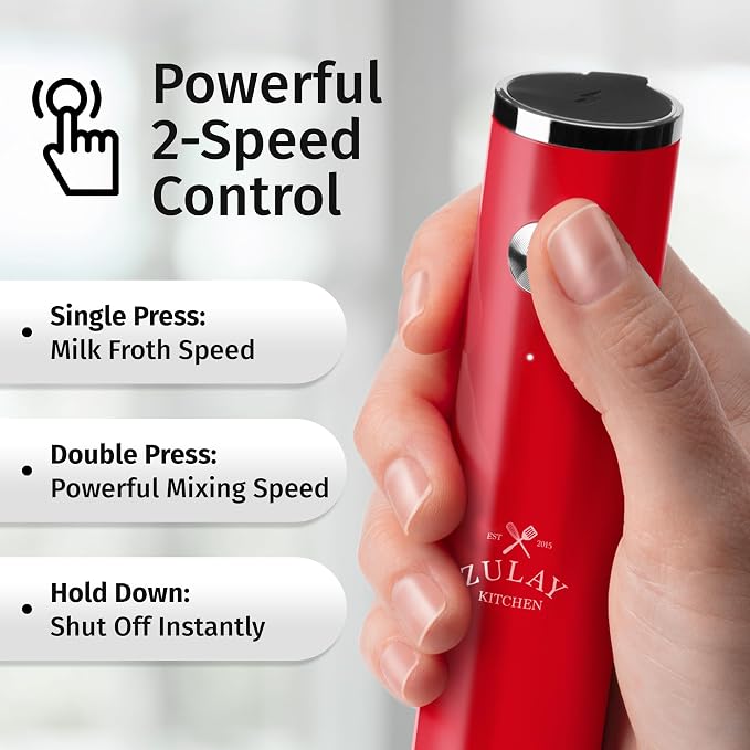 Zulay Kitchen Rechargeable Milk Frother Handheld Lux - Image 4